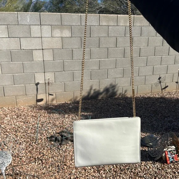 Salvatore Ferragamo Ivory Clutch with Gold Accent - Picture 4 of 4